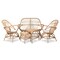 Baxton Studio Jayden Bohemian White Fabric Upholstered and Natural Brown Finished Rattan 5-Piece Living Room Set 205-12693-12694-12695 - alternate 2